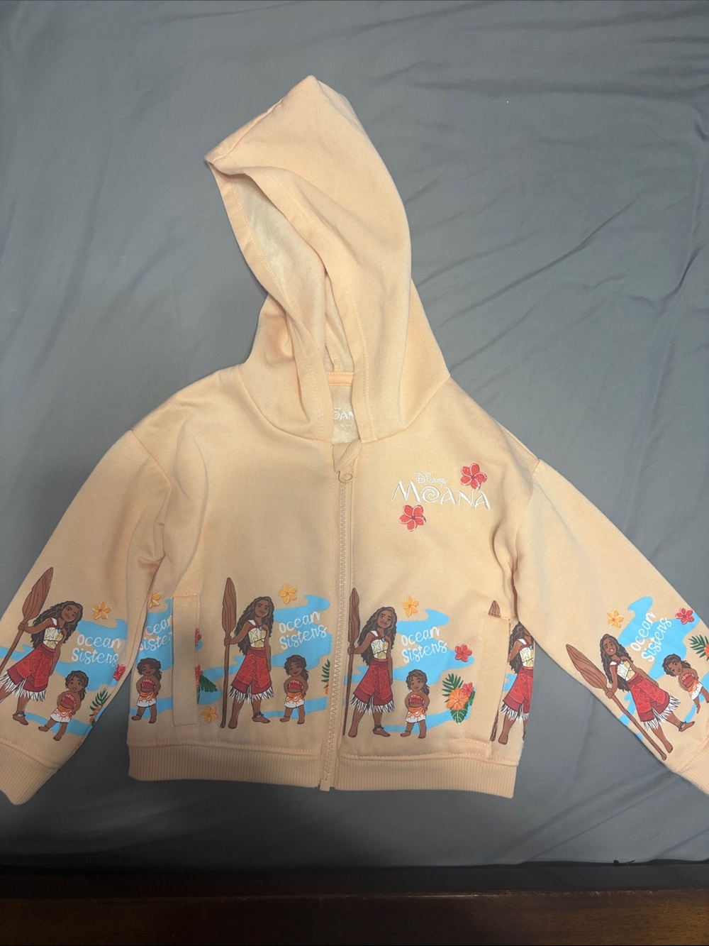 Disney Peach Moana "Ocean Sisters" Hooded Zip Jacket